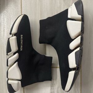BALENCIAGA SPEED 2.0 TRAINER KNIT BLACK WHITE SOCK